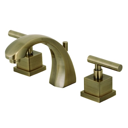 Kingston Brass KS4983CQL Claremont 8" Widespread Bathroom Faucet, Antique Brass KS4983CQL